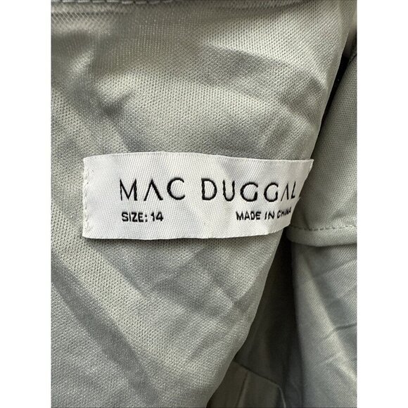 Mac Duggal Size 14 Gray 20475 Sequin Beaded Evening Midi Cocktail Dress $698 New - Picture 8 of 9